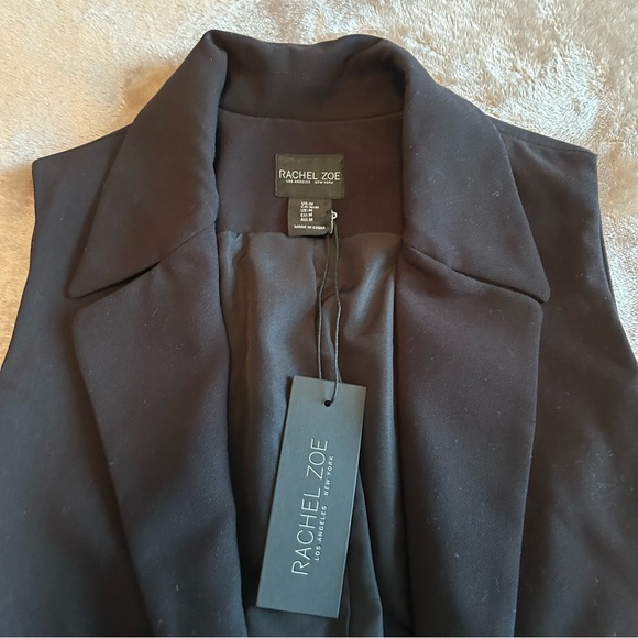 NWT Rachel Zoe sleeveless black blazer vest (women size M) - Picture 7 of 11